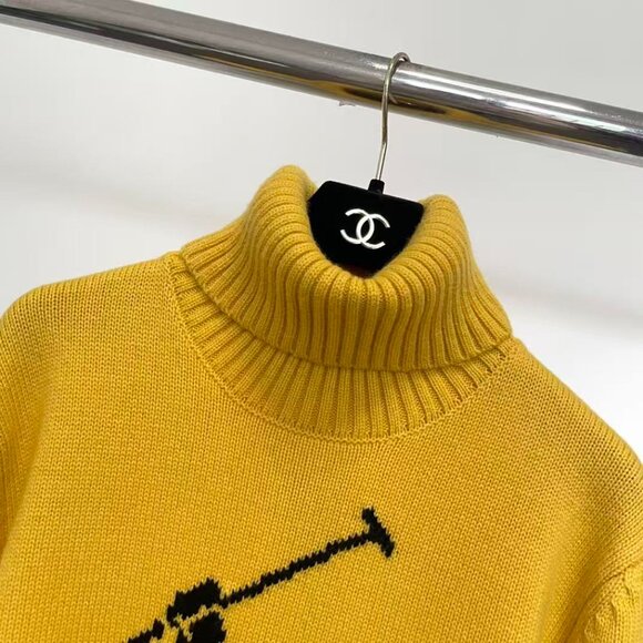Polo Ralph Lauren Classic cashmere turtleneck yellow women's sweater - Picture 5 of 9